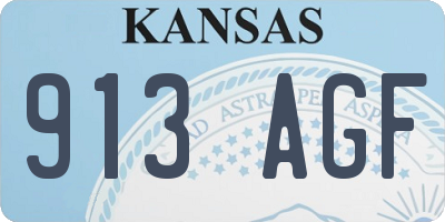 KS license plate 913AGF