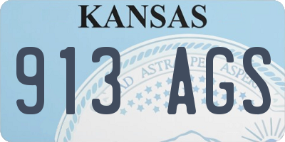 KS license plate 913AGS