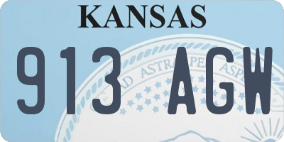 KS license plate 913AGW