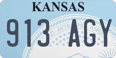 KS license plate 913AGY