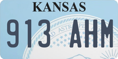 KS license plate 913AHM