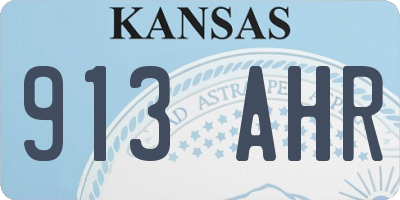 KS license plate 913AHR