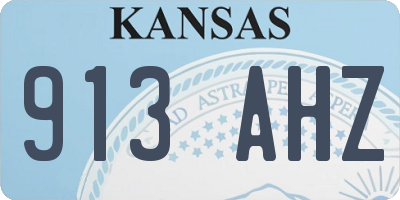 KS license plate 913AHZ