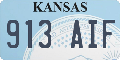KS license plate 913AIF