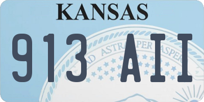 KS license plate 913AII
