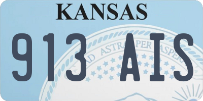 KS license plate 913AIS