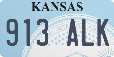 KS license plate 913ALK