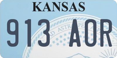 KS license plate 913AOR
