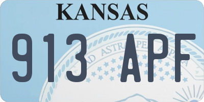 KS license plate 913APF