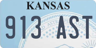 KS license plate 913AST