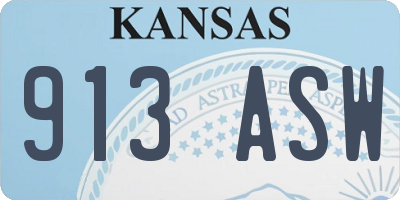 KS license plate 913ASW