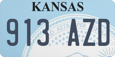 KS license plate 913AZD