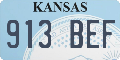 KS license plate 913BEF