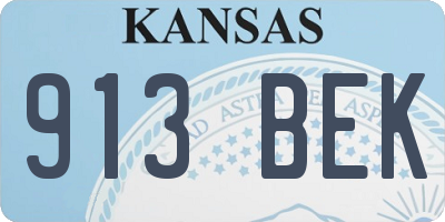 KS license plate 913BEK