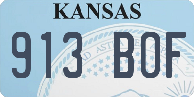 KS license plate 913BOF