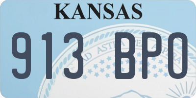KS license plate 913BPO