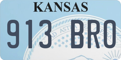 KS license plate 913BRO
