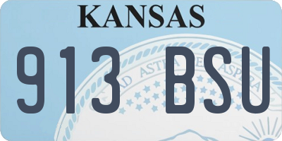 KS license plate 913BSU