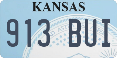 KS license plate 913BUI