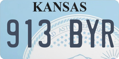 KS license plate 913BYR