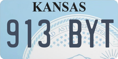 KS license plate 913BYT