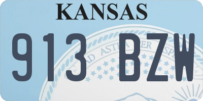 KS license plate 913BZW