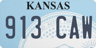 KS license plate 913CAW