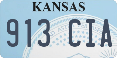 KS license plate 913CIA