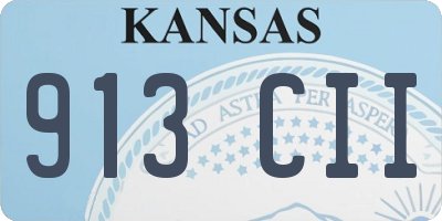 KS license plate 913CII