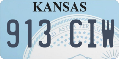 KS license plate 913CIW