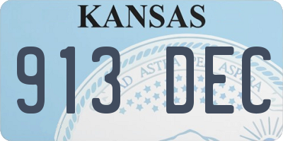 KS license plate 913DEC