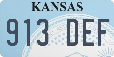 KS license plate 913DEF
