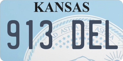 KS license plate 913DEL