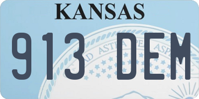 KS license plate 913DEM