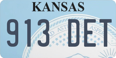 KS license plate 913DET
