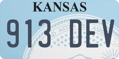 KS license plate 913DEV