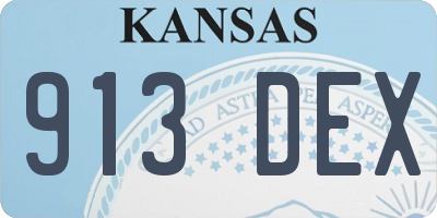 KS license plate 913DEX