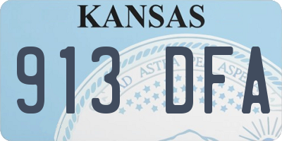 KS license plate 913DFA