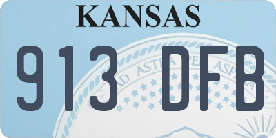 KS license plate 913DFB