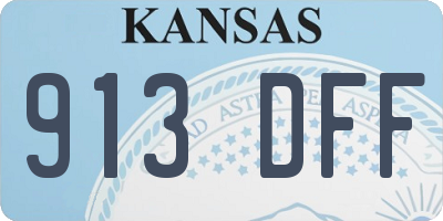 KS license plate 913DFF