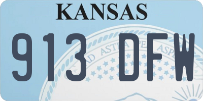 KS license plate 913DFW