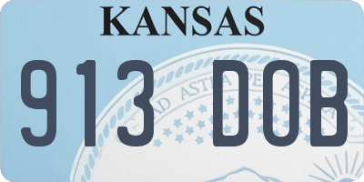 KS license plate 913DOB