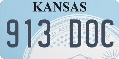 KS license plate 913DOC
