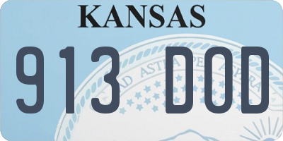 KS license plate 913DOD