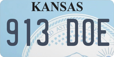 KS license plate 913DOE