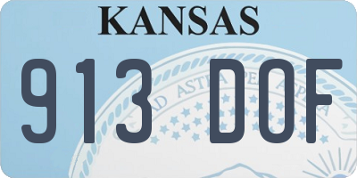 KS license plate 913DOF