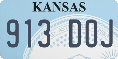 KS license plate 913DOJ