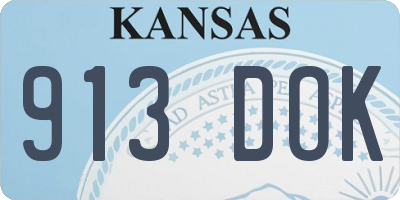 KS license plate 913DOK