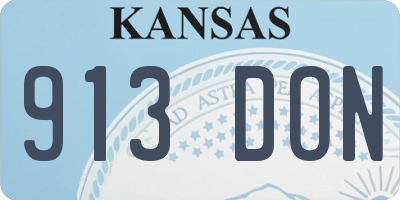 KS license plate 913DON