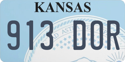 KS license plate 913DOR